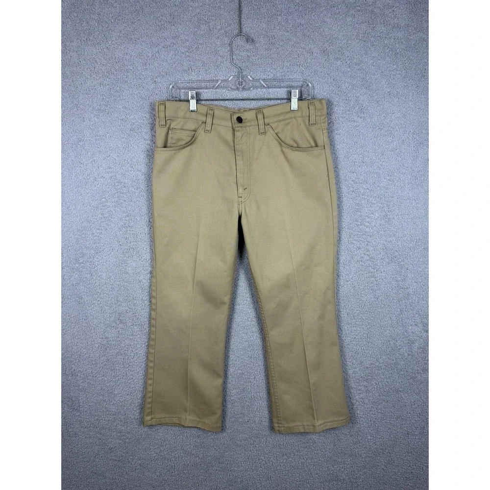 VTG Levi's Sta-Prest Bootcut 517 Pants Men's Actual‎ Size 33x26 Khaki Beige USA